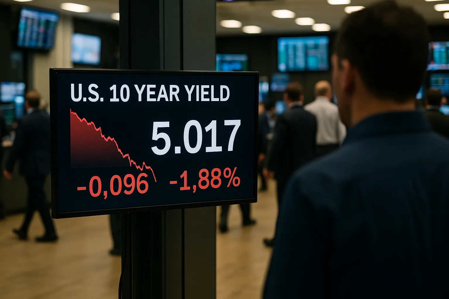 Treasury Yields Tumble Toward 5%, Pushing Odds of Sub-5.08% October Low Higher