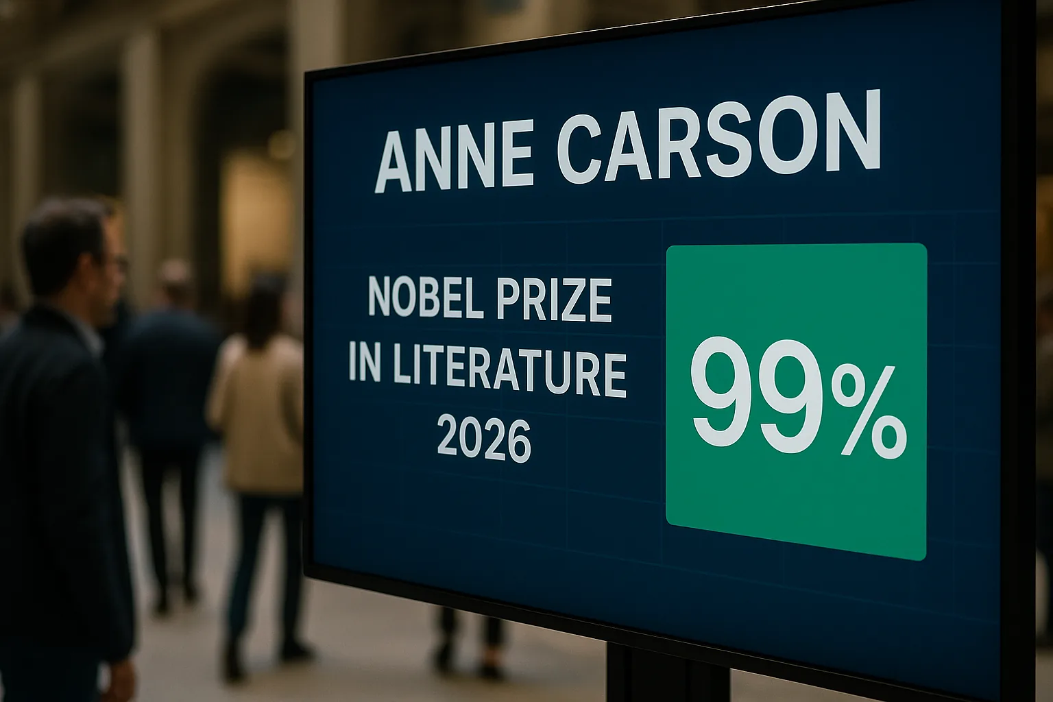 Anne Carson Nobel Win Drives Prediction Market Odds to 99%