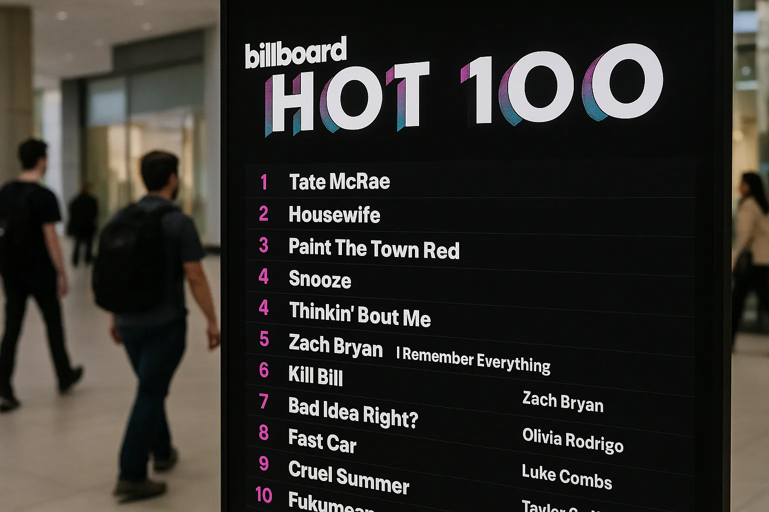 Tate McRae's 'Housewife' Debut Drives Reallocation in Billboard Bets
