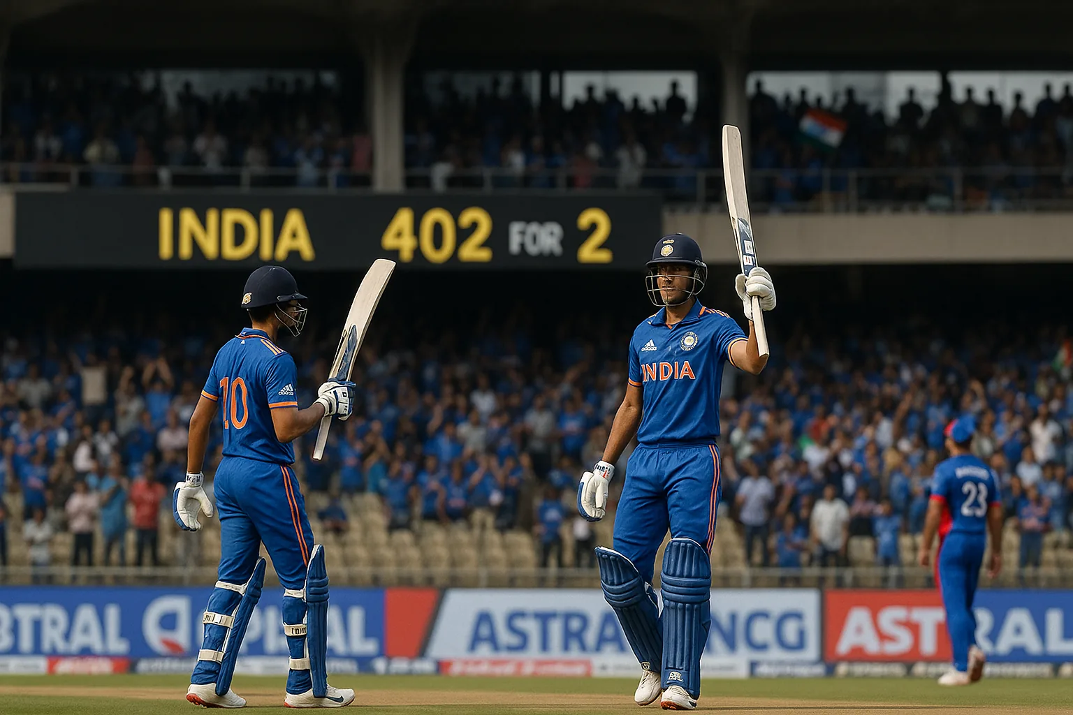 Gill, Kishan Centuries Push India's Win Odds to 99% vs Afghanistan