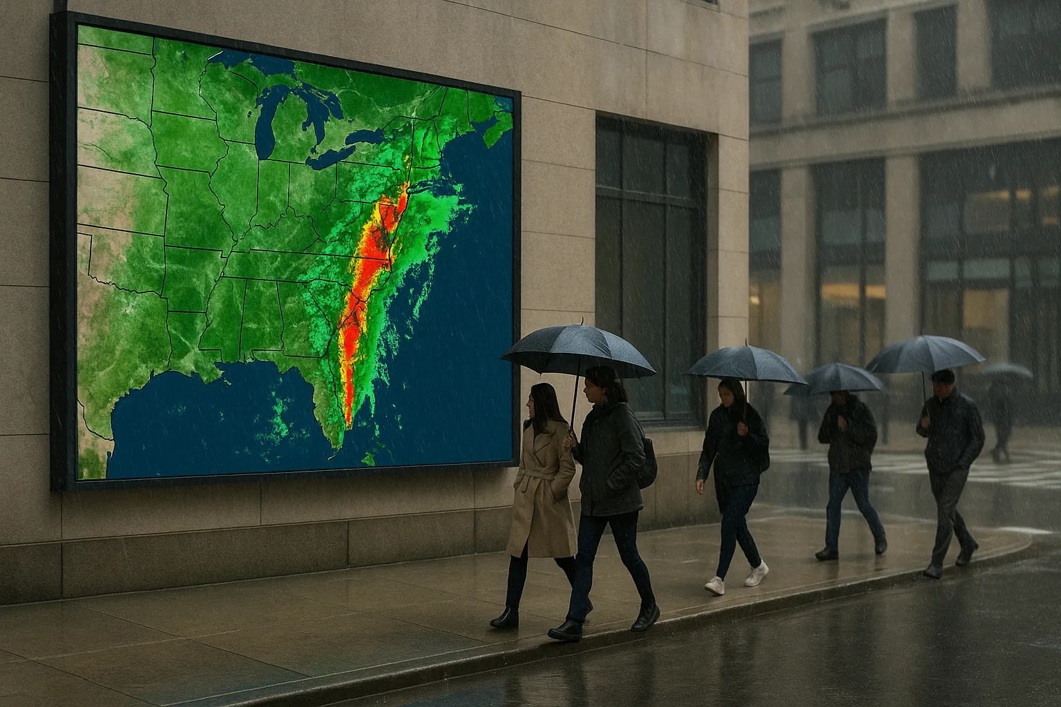 East Coast Rain Odds Surge as Major Weather System Takes Shape